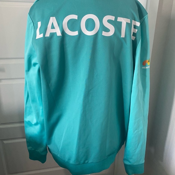 Lacoste Jackets & Blazers - MIAMI OPEN TENNIS LACOSTE Teal Full-Zip Jacket